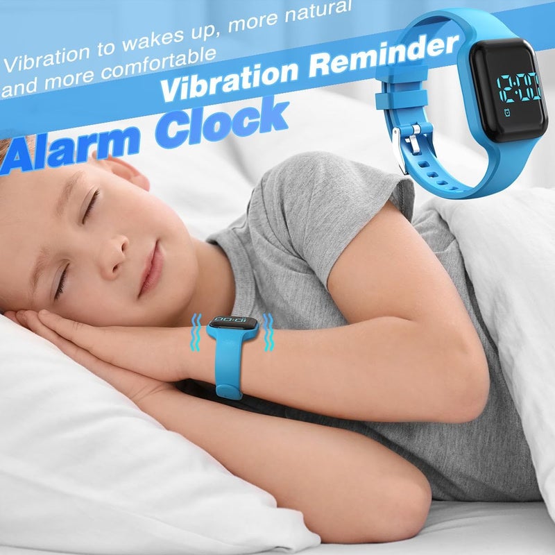synwoo Kids LED Digital Watch, with Pedometer Step Counter, Waterproof, Sport Wristwatch, Calendar, Alarm Clock for Children Boys Girls Teens - Image 5